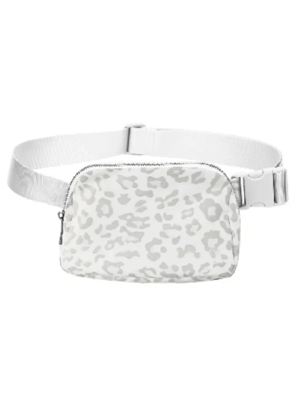 White Leopard Print Belt Bag - Women's Key & Card Holder